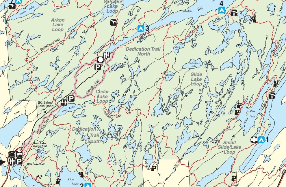 Frontenac map excerpt - Slide Lake